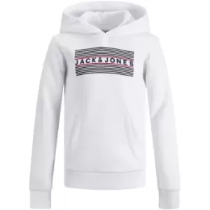 Image of Jack and Jones Corp Logo Hoodie Junior Boys - White