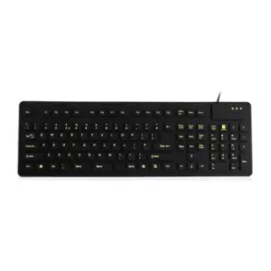 Image of Accuratus WP127 V2 - Full Size Sealed Flexible Silicone Multimedia Keyboard - UK