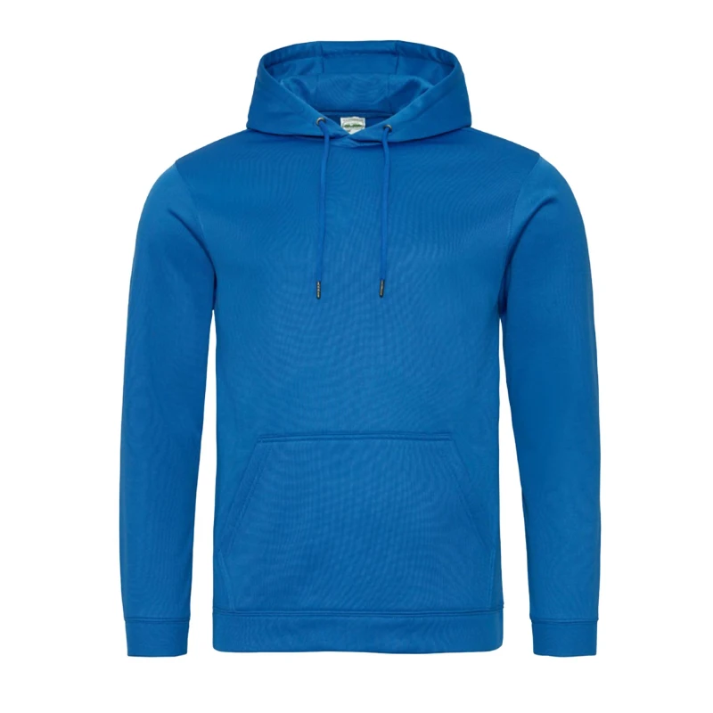 Image of AWDis Mens Polyester Sports Hoodie in Duck Egg Blue Size: Small Duck Egg Blue Male S