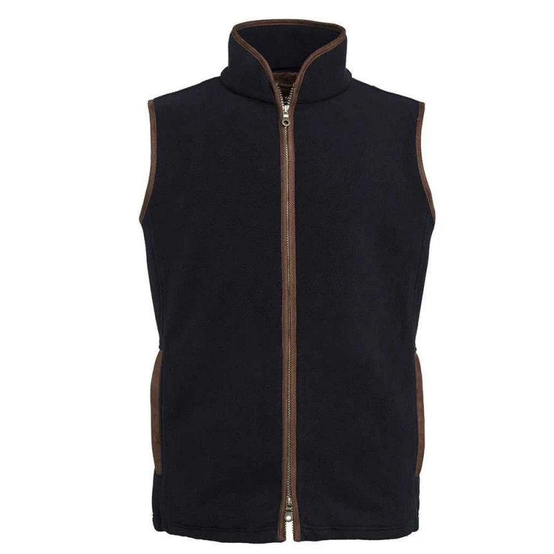 Image of Brook Taverner Brook Taverner Men Cincinatti Fleece Gilet in Mid Grey Size: X-Small Mid Grey XS Male 5063238657410