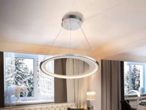 Image of Laris Integrated LED Ceiling Pendant Round Chrome