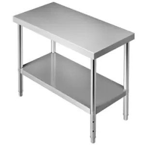 Image of VEVOR Stainless Steel Prep Table, 48 x 18 x 34 Inch, 550lbs Load Capacity Heavy Duty Metal Worktable with Adjustable Undershelf, Commercial Workstatio