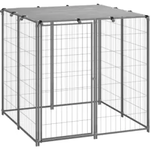 Image of Vidaxl - Dog Kennel Silver 110x110x110cm Steel Silver