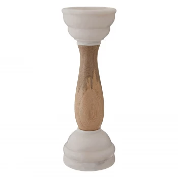 Image of Premier Housewares Sena Candle Holder - Marble/Mango Wood White
