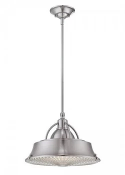 Image of 2 Light Dome Ceiling Pendant Brushed Nickel, E27