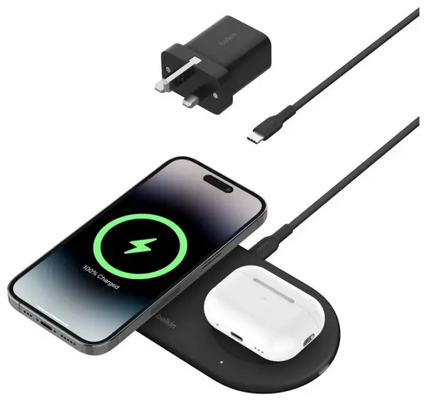Image of Belkin 2-in-1 MagSafe Wireless Charging Pad - Black