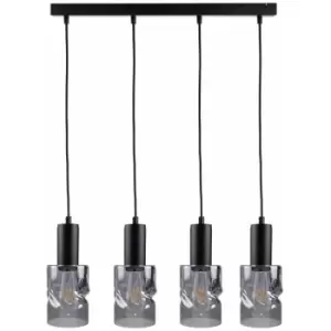 Image of Keter Cross Bar Pendant Ceiling Light Black, 60cm, 4x E27