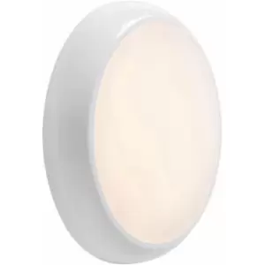 Image of Gloss White Commercial IP65 Bulkhead Light - 18W cct LED Module - Emergency led