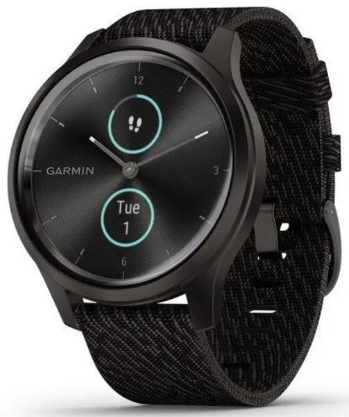 Image of Garmin Watch Vivomove Style Graphite Aluminium Case Black Pepper Nylon GMN-227