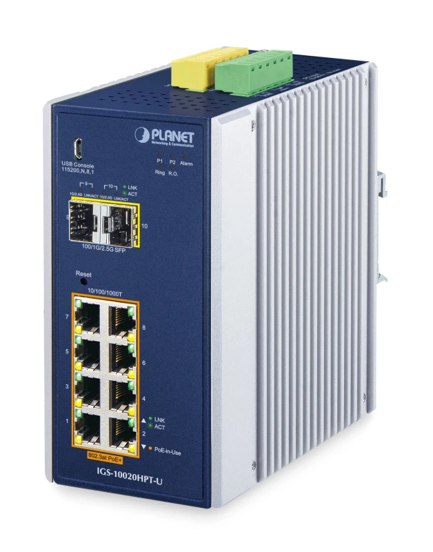 Image of PLANET DIN-Rail L2+/L3 Manageable Managed L2+ Gigabit Ethernet (10/100