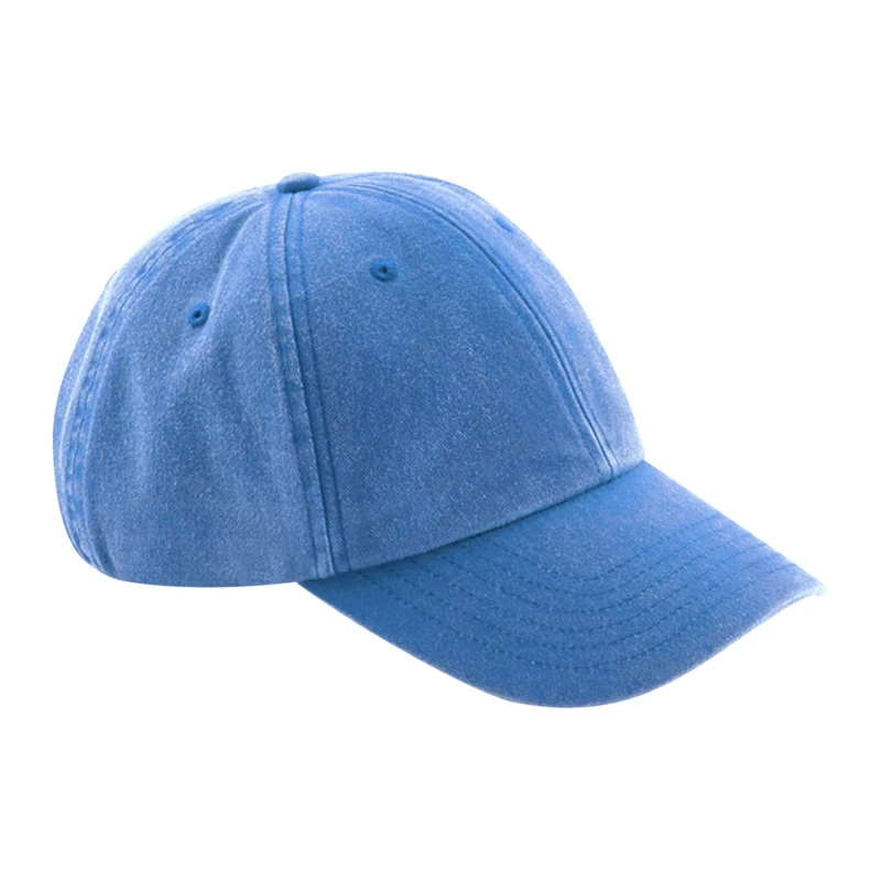 Image of Beechfield Beechfield Low Profile Vintage Denim-Look Cap in Mid Blue Mid Blue One Size Unisex 5063300977637