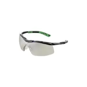 Image of 5 x 6 Clear Lens Gun Metal/Green Frame Safety Glasses
