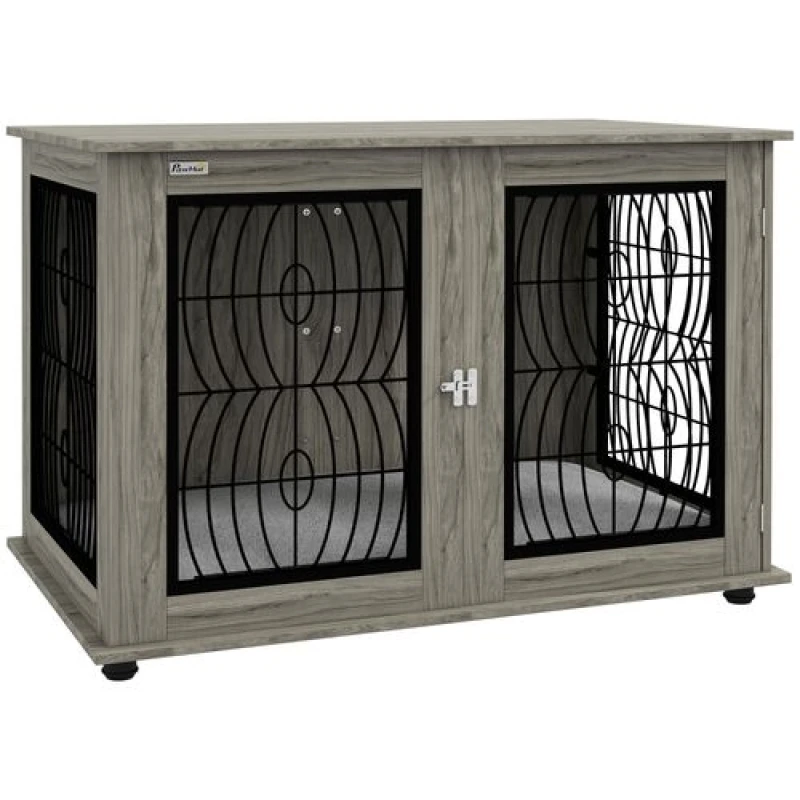 Image of PawHut Pawhut - Dog Crate Furniture, End Table for Dogs w/ Cushion 118L x 75W x 82Hcm 5056725541644