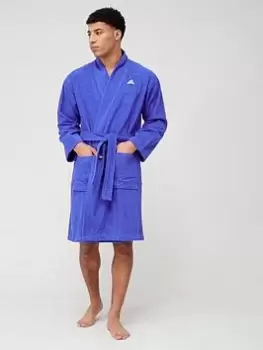 Image of adidas Performance Cotton Dressing Gown - Blue Size S, Men