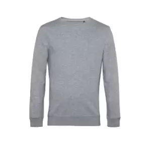 Image of B&C Mens Organic Crew Neck Sweat (S) (Heather Grey)