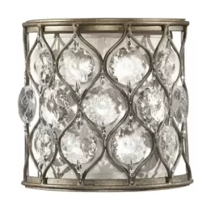 Image of Loops - Wall Light Faceted Sunflower Shape Bauhinia Crystals Burnished Silver E14 60W