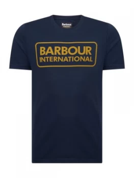 Image of Mens Barbour Short Sleeve Large Logo T Shirt Blue