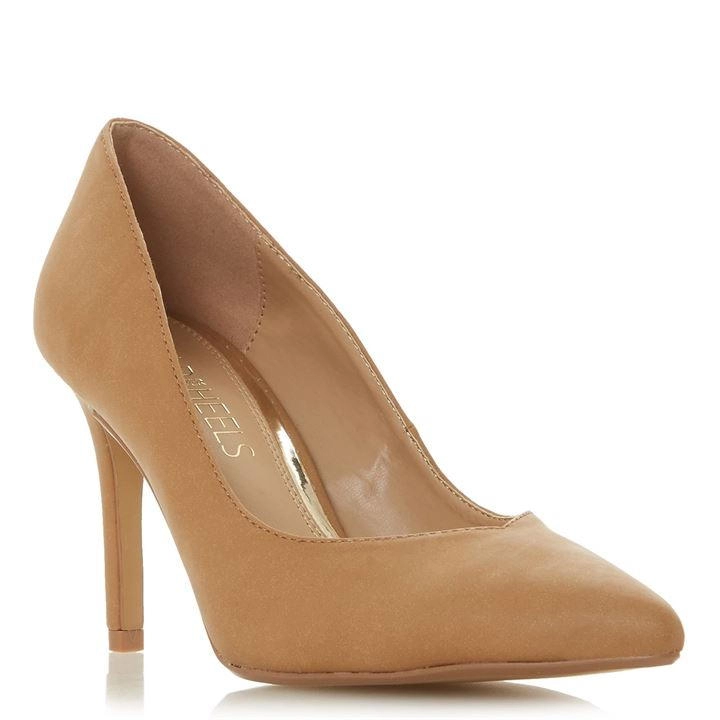 Image of Head Over Heels by Dune Natural 'Alexxis' High Stiletto Heel Court Shoes - 3