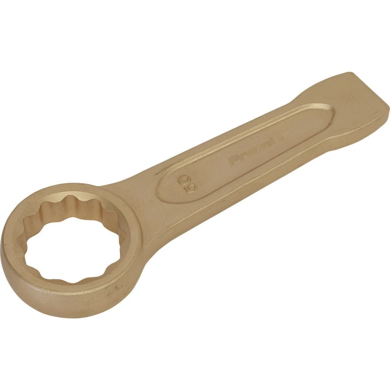 Image of Loops 50mm Ring End Slogging Spanner - Non-Sparking - Short Profile Striking End Multi