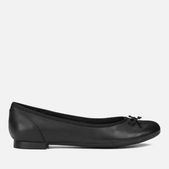 Image of Clarks Womens Couture Leather Ballet Flats - Black - UK 3