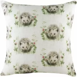 Image of Evans Lichfield Hedgerow Hedgehog Cushion Cover (43cm x 43cm) (Multicoloured) - Multicoloured