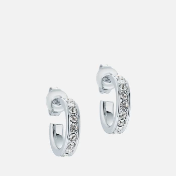 Image of Ted Baker Womens Seenita: Nano Hoop Earring - Silver Tone/Clear Crystal