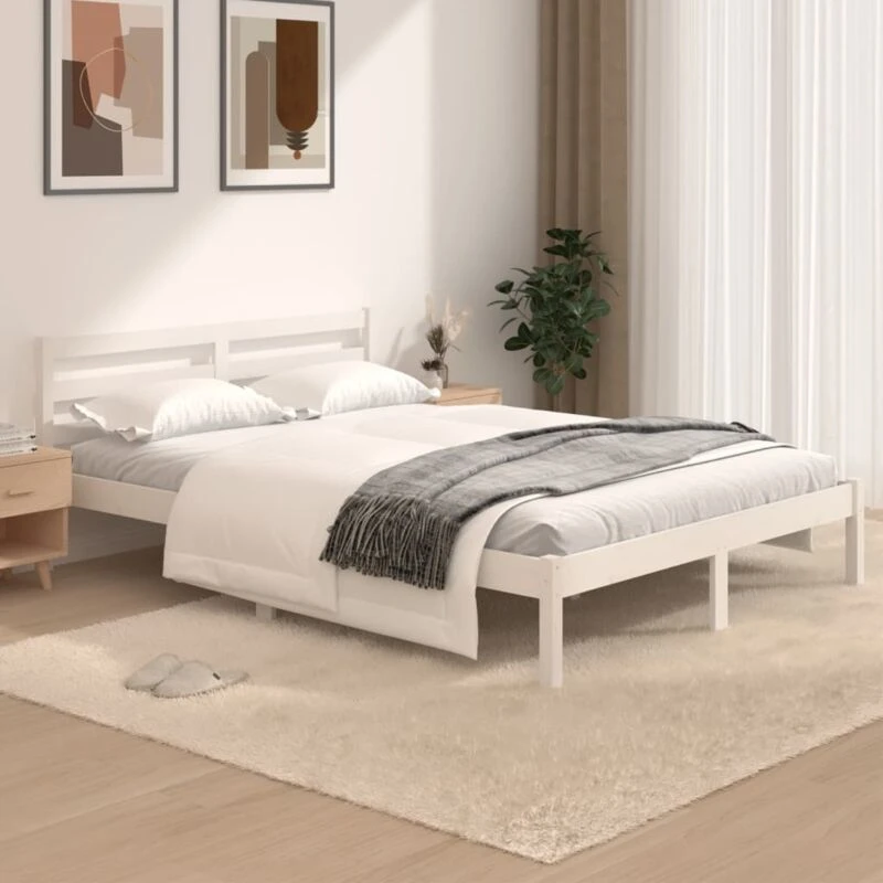 Image of VIDAXL Bed Frame without Mattress 120x190cm White Small Double Vidaxl 8720286877296
