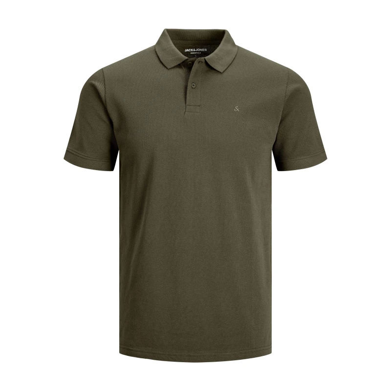 Image of Jack and Jones Mens Short Sleeve Polo Shirt Olive Night male 2XL