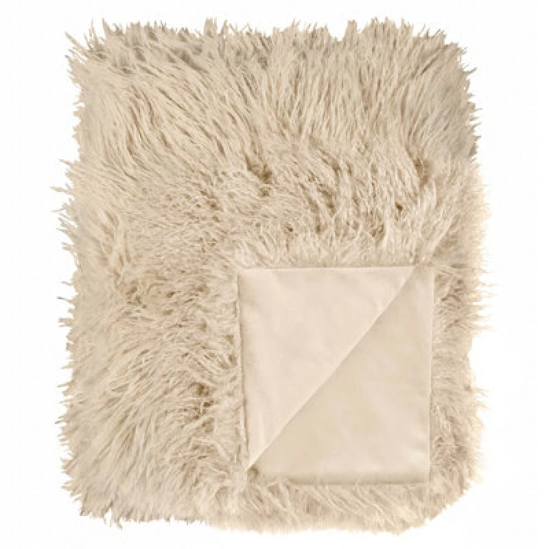 Image of Furn Furn Rowan Faux Fur Throw in Natural Size: 130cm x 170cm Natural 130cm x 170cm Unisex 5025532356338