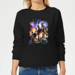 Image of Avengers Endgame Character Montage Womens Sweatshirt - Black