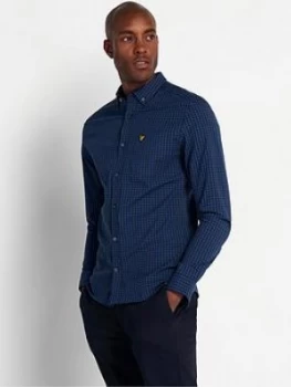 Image of Lyle & Scott Slim Fit Gingham Shirt - Navy