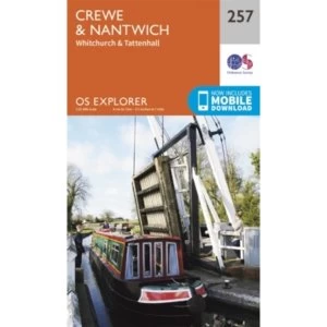 Image of Crewe and Nantwich, Whitchurch and Tattenhall by Ordnance Survey (Sheet map, folded, 2015)