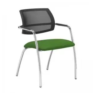 Image of Tuba chrome 4 leg frame conference chair with half mesh back - Lombok