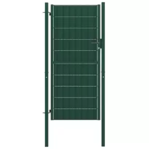 Image of Fence Gate pvc and Steel 100x124cm Green Vidaxl Green