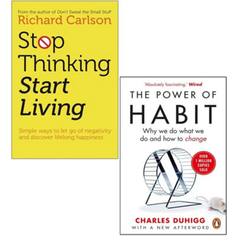 Image of BOOKS4PEOPLE Stop Thinking Start Living By Richard Carlson & The Power Of Habit 2 Books Collection Set