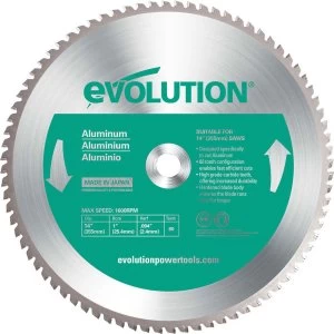 Image of Evolution Aluminium Cutting Saw Blade 355mm 80T 25.4mm
