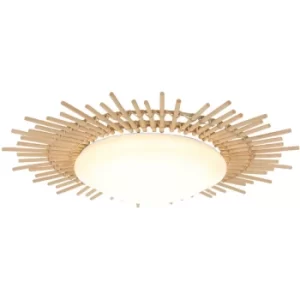 Image of Sienna Aura Decorative Flush Ceiling Light Wood Blank, Plastic Matt