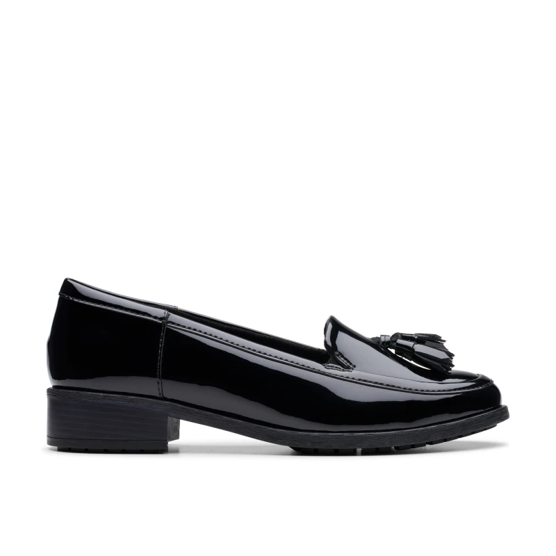 Image of Clarks Havisham Edge Loafer Black Patent Loafers Black