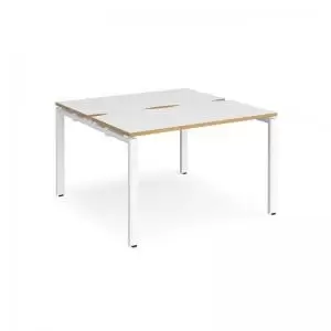 Image of Adapt back to back desks 1200mm x 1200mm - white frame and white top