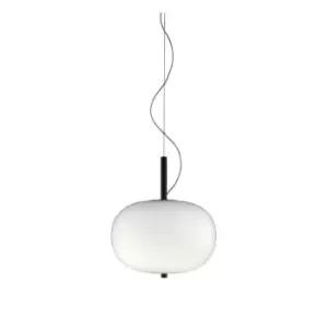 Image of Ilargi LED Globe Ceiling Pendant Dark Ash Matt White 1-10V Dimming 39.5cm 1880lm 2700K