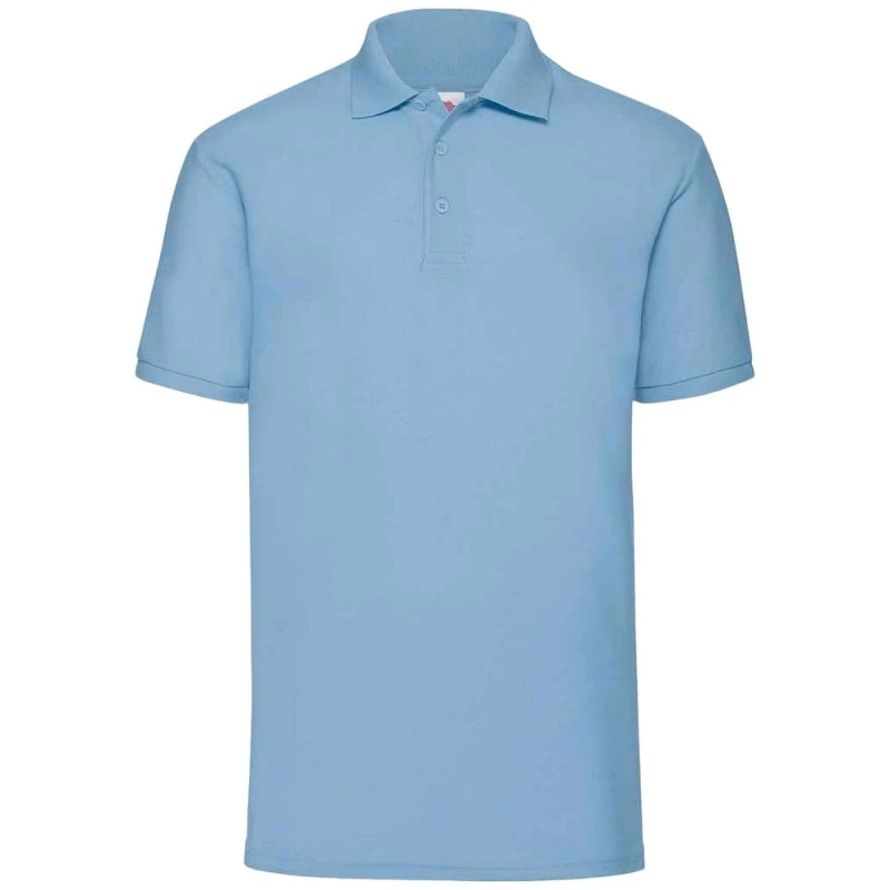 Image of Fruit Of The Loom Fruit of the Loom Men 65 35 Polo Shirt in Light Blue Size: Small Light Blue S Male 5063470627530