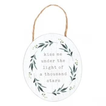 Image of Love Story Wooden Oval Plaque - Kiss Me