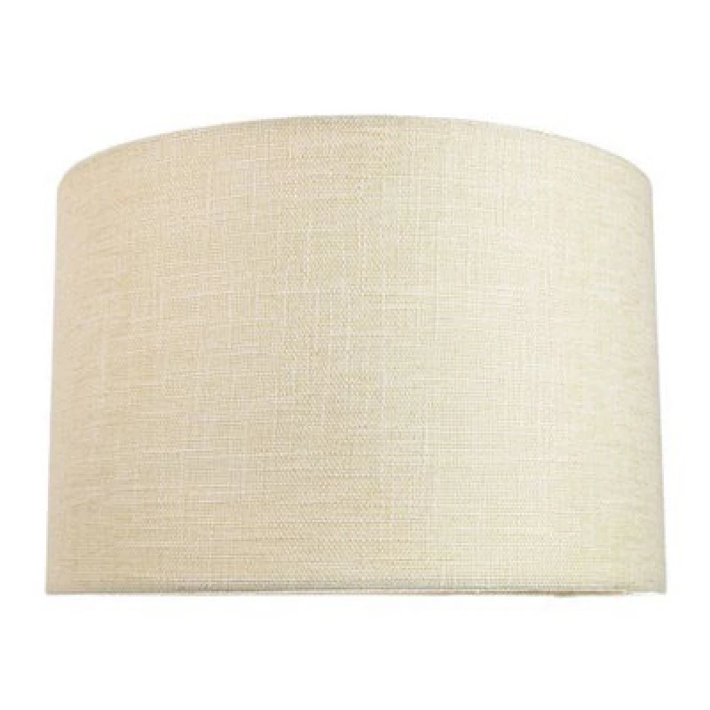 Image of Happy Homewares Contemporary And Sleek 12" Cream Linen Fabric Drum Lamp Shade 60W Maximum