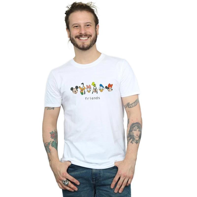 Image of Disney Men Mickey Mouse And Friends T-Shirt in White Size: Small White S Male 5059568915146