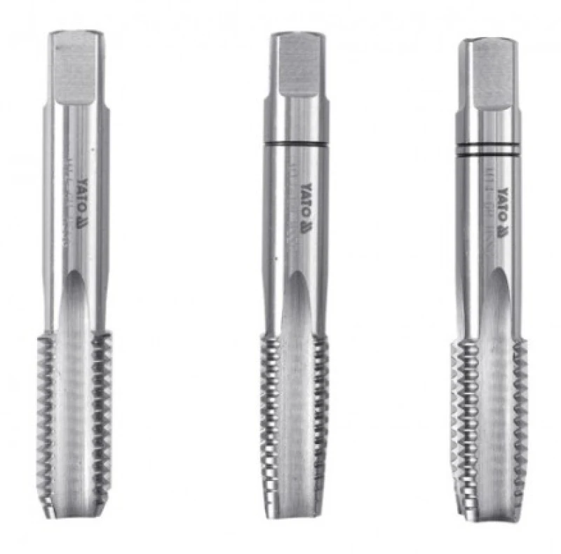 Image of YATO YT-2940 Thread Tap Set Number of tools: 3, High-speed steel, Length: 80mm, Thread Pitch: 2mm High-speed steel Thread Tap Set (6705)