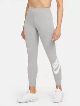 Image of Nike NSW Essential Futura Leggings - Dark Grey Heather, Size S, Women