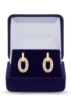 Image of Gold Plated Micro Pave And Polished Open Earrings - Gift Boxed