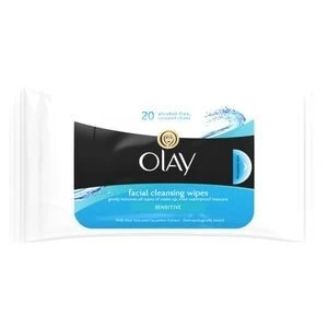 Image of Olay Facial Cleansing Resealable Pouch Sensitive 20 Wipes