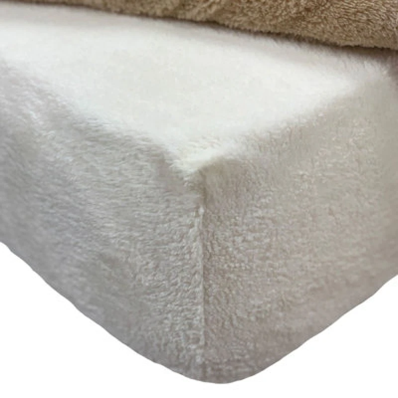 Image of OHS OHS Teddy Fleece Thermal Fitted Bed Sheet in Cream Size: Super King Fitted Cream Super King Fitted Unisex 5027434126095