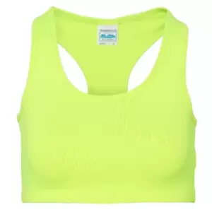 Image of AWDis Just Cool Womens/Ladies Sleeveless Girlie Sports Crop Top (S) (Electric Yellow)